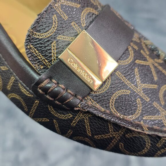 Calvin Klein Women Lisa Monogram Loafers Size 9.5M Brown NWT - Picture 5 of 7